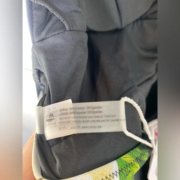 Cupshe Women's One Piece Bikini Floral Low Cut‎ Deep V Neck Backless XXL - Picture 8 of 11